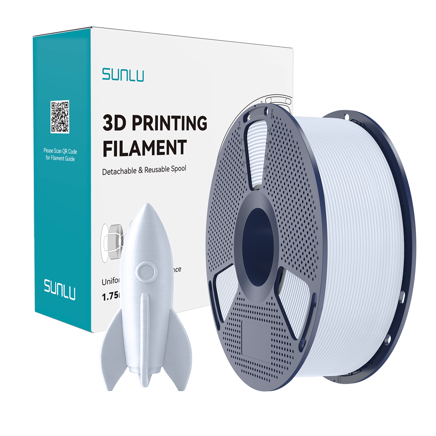 Sunlu Yüksek Hızlı PLA Filament Beyaz – 1kg 1.75mm