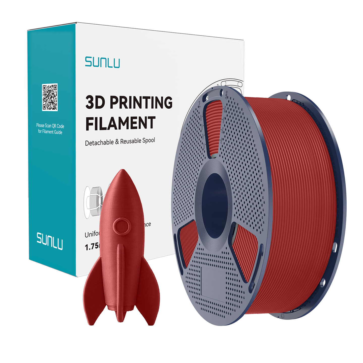 Sunlu Yüksek Hızlı PLA Filament Kırmızı – 1kg 1.75mm