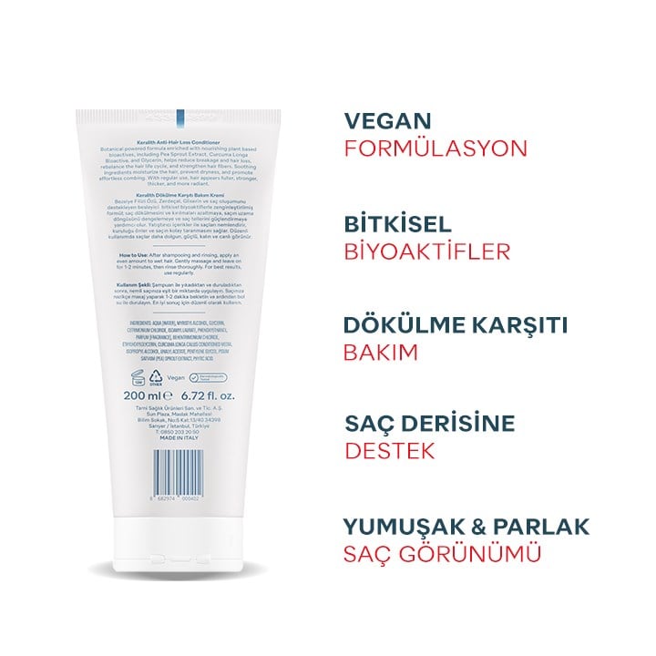 Keralith Saç Dökülmesine Karşı Saç Kremi 200 ml