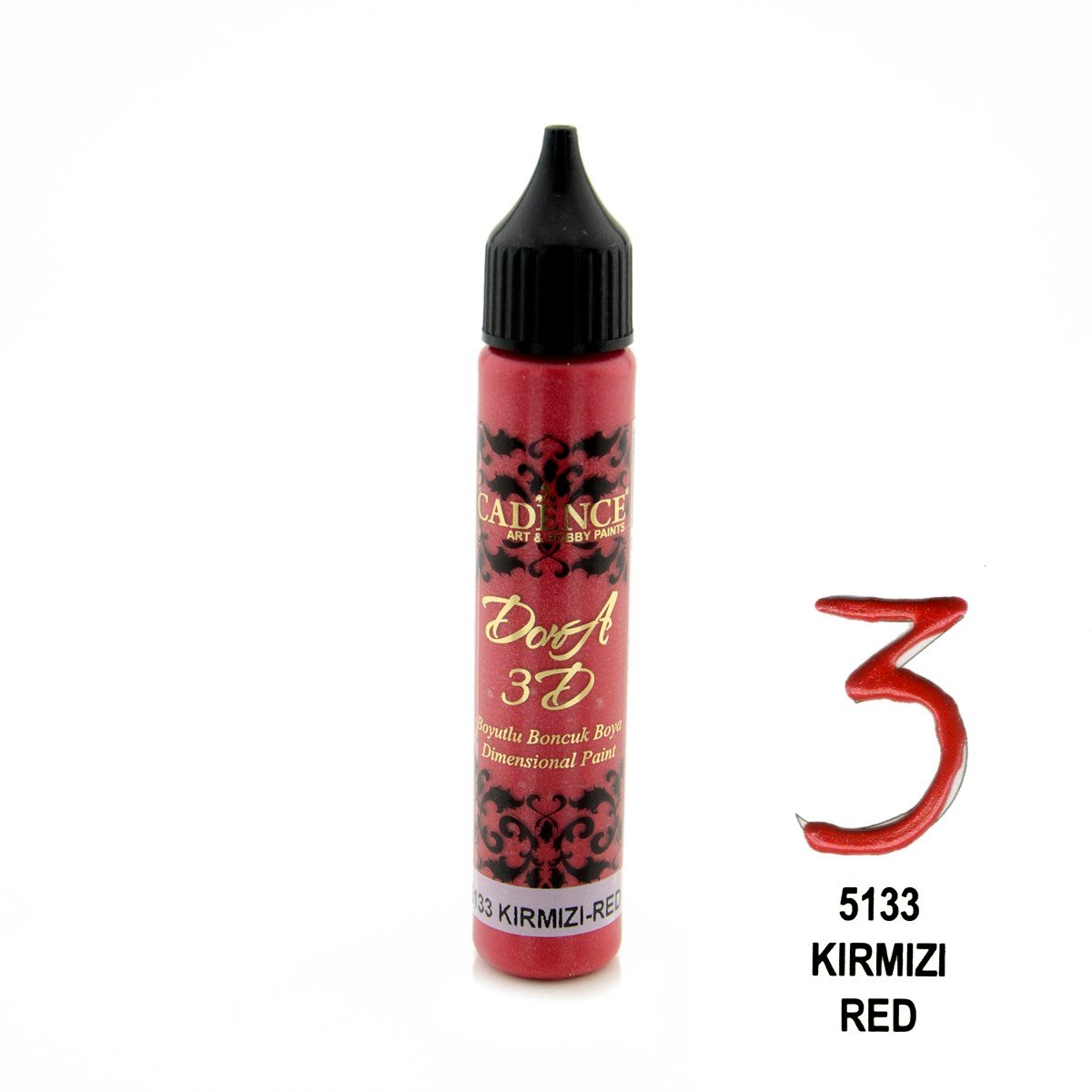 طلاء خرز دورا ثلاثي الأبعاد 5133 أحمر 25 مل