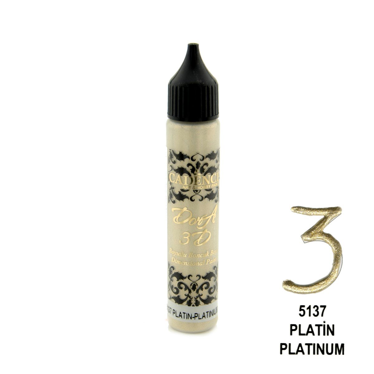 طلاء خرز دورا ثلاثي الأبعاد 5137 بلاتيني 25 مل