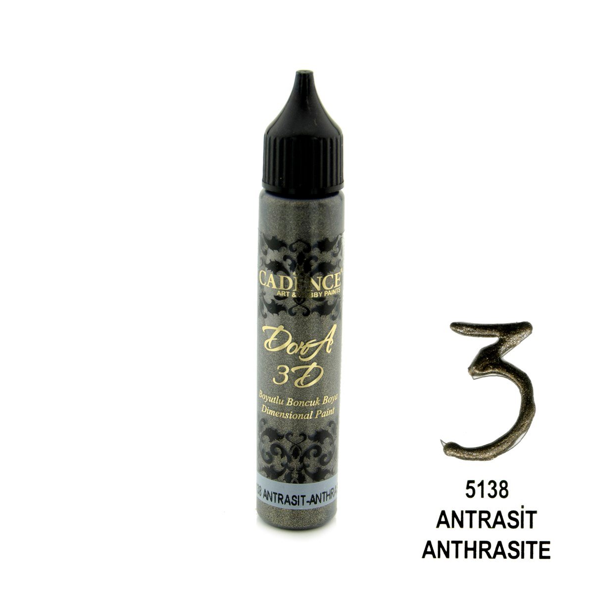 Краска для бисера 3d Дора 5138 Антрацит 25мл