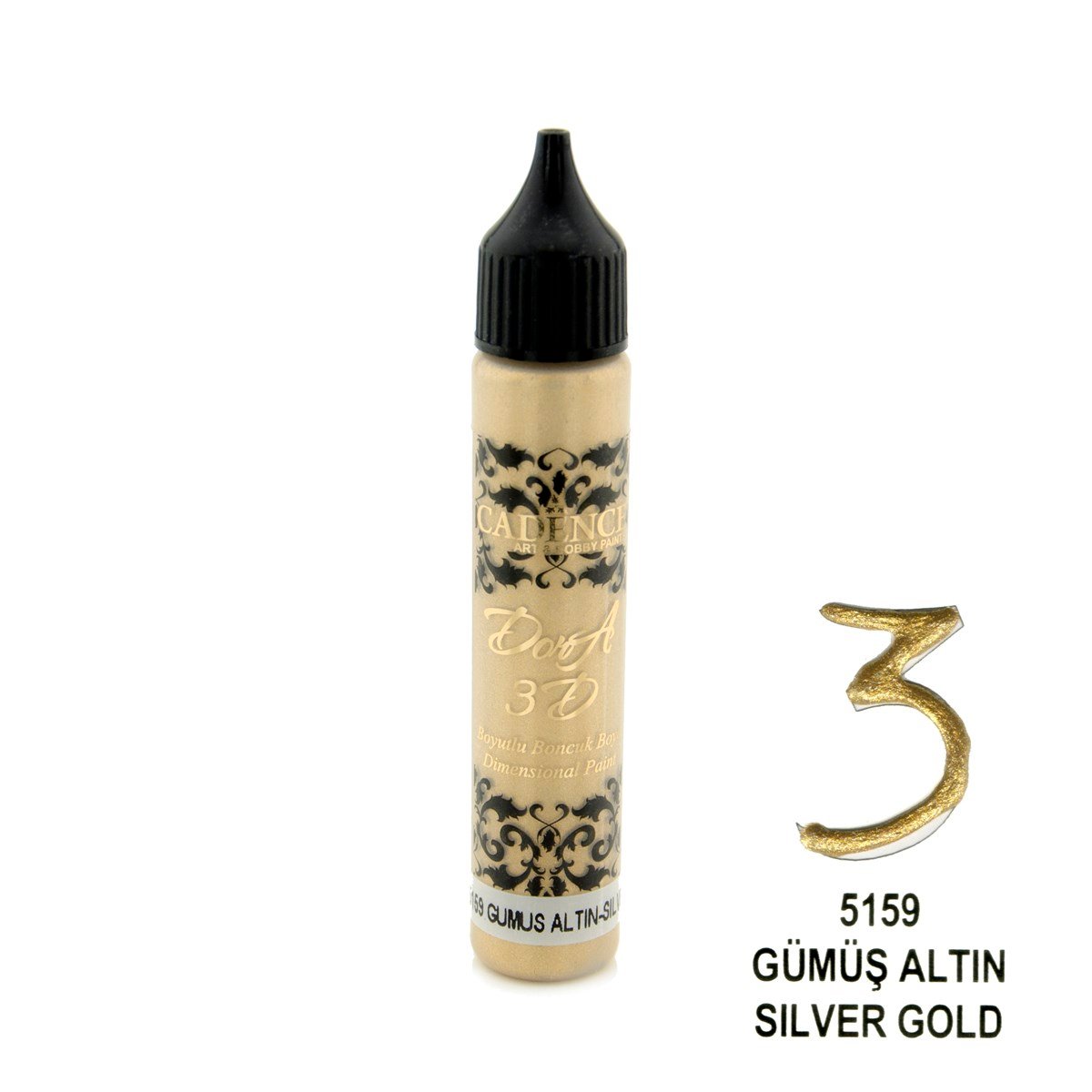 طلاء خرز دورا ثلاثي الأبعاد 5159 ذهبي فضي 25 مل