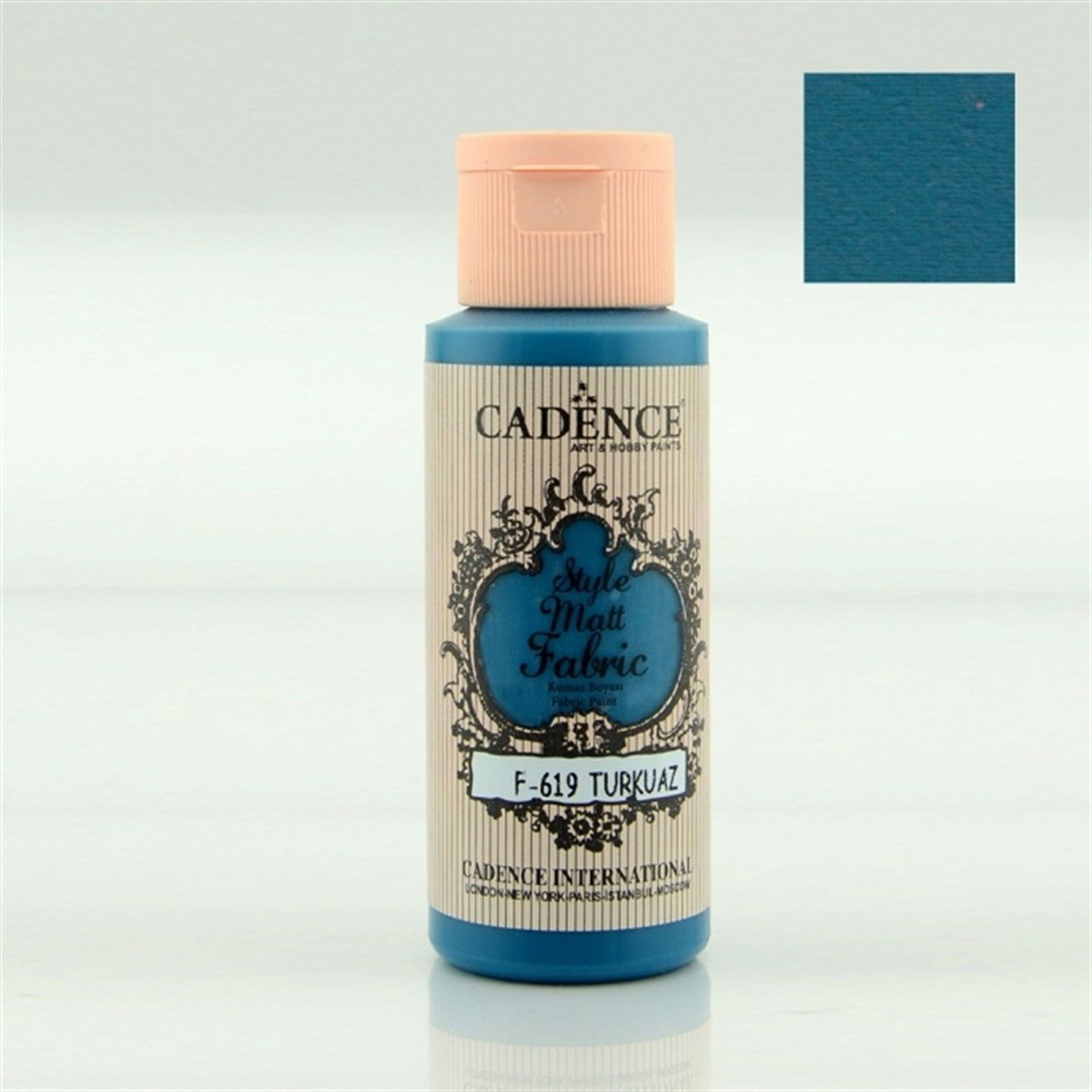 Матовая краска для ткани Cadence Style F-619 Бирюзовый 59 мл