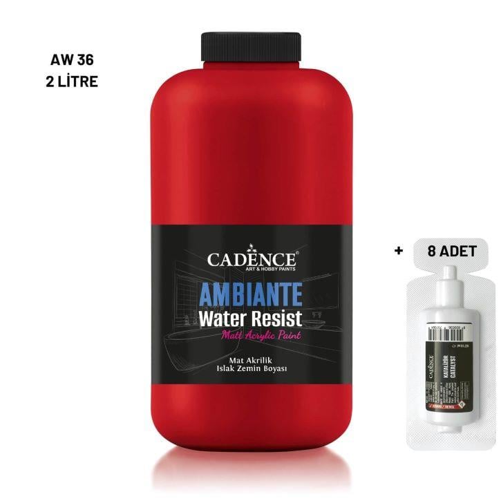 Ambiante Islak Yüzey Boyası AW-36 Kırmızı 2000ML + Katalizör 80Gr