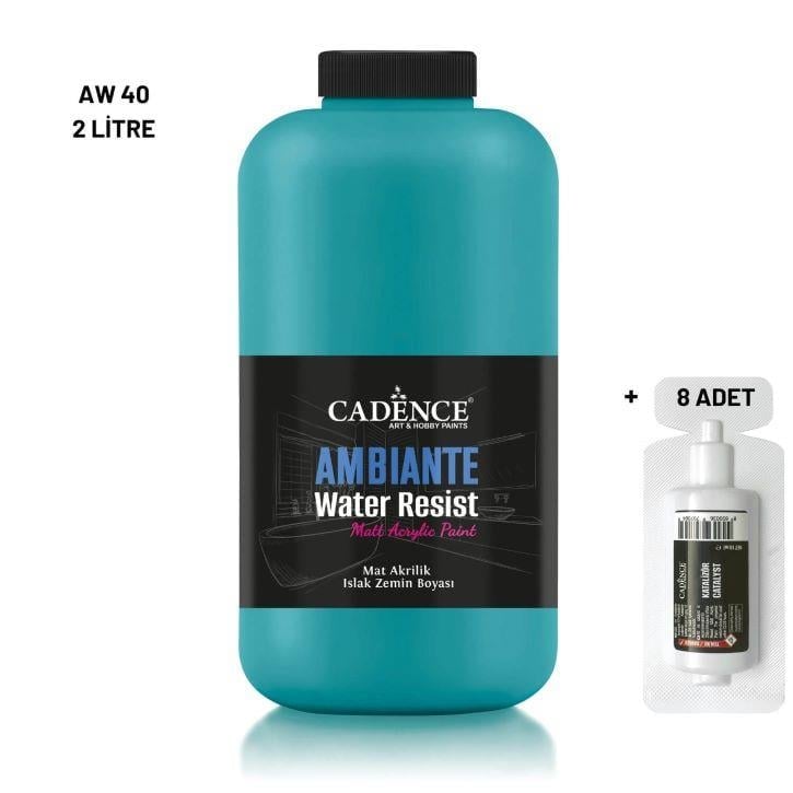Ambiante Islak Yüzey Boyası AW-40 Turkuaz 2000ML + Katalizör 80Gr