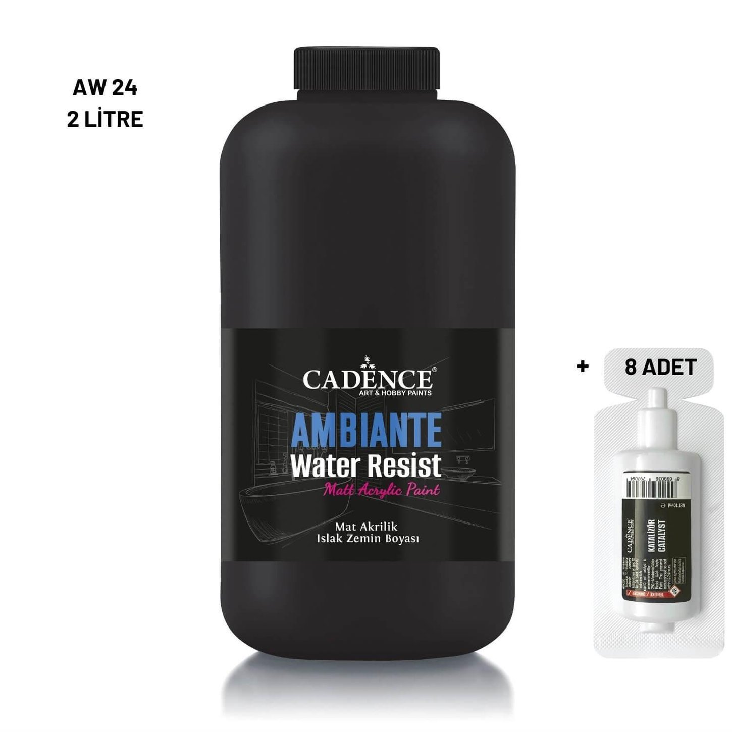Краска для влажной поверхности Ambiante AW-24 Черная 2000мл + катализатор 80гр