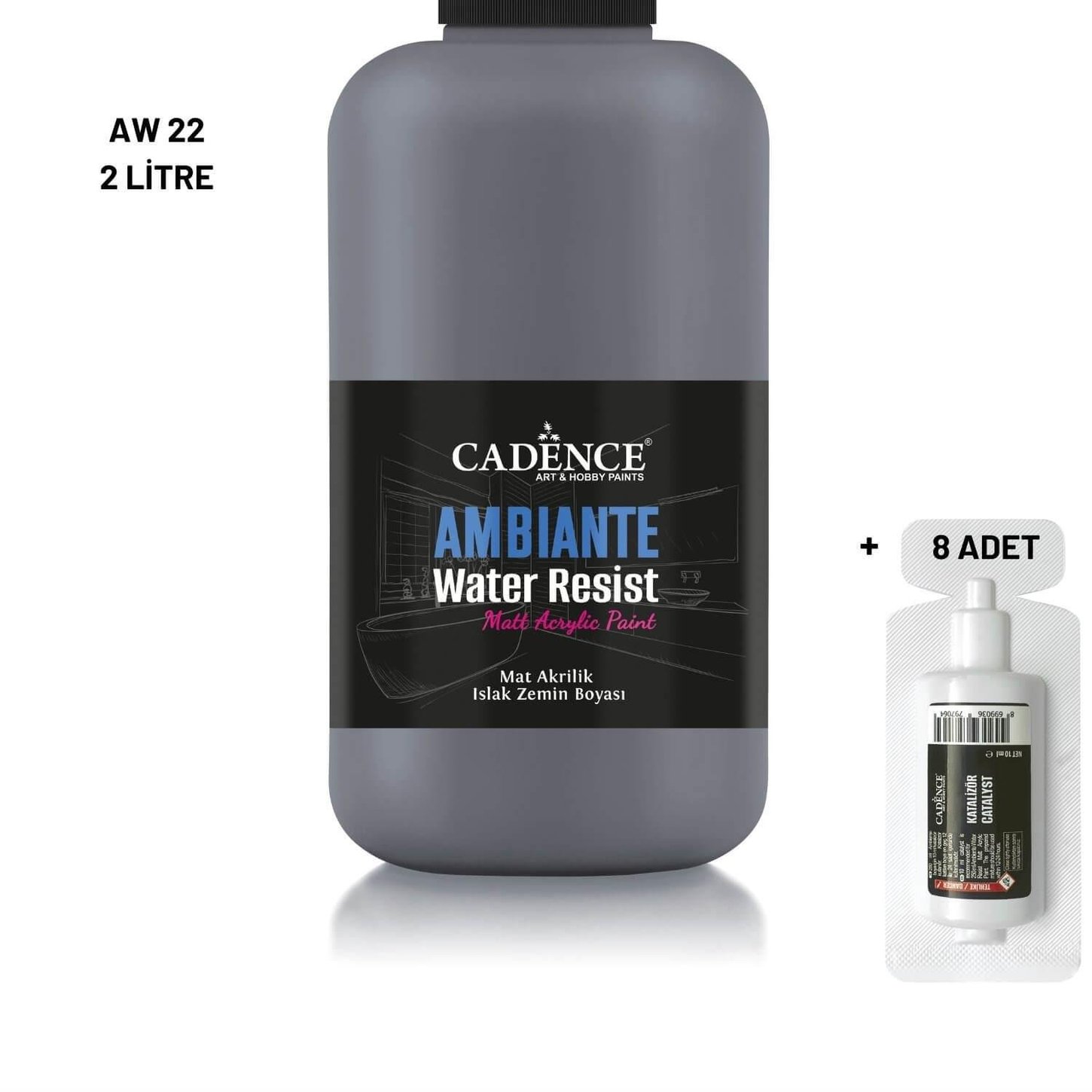 Краска для влажной поверхности Ambiante AW-22 Серый граффити 2000мл + катализатор 80гр