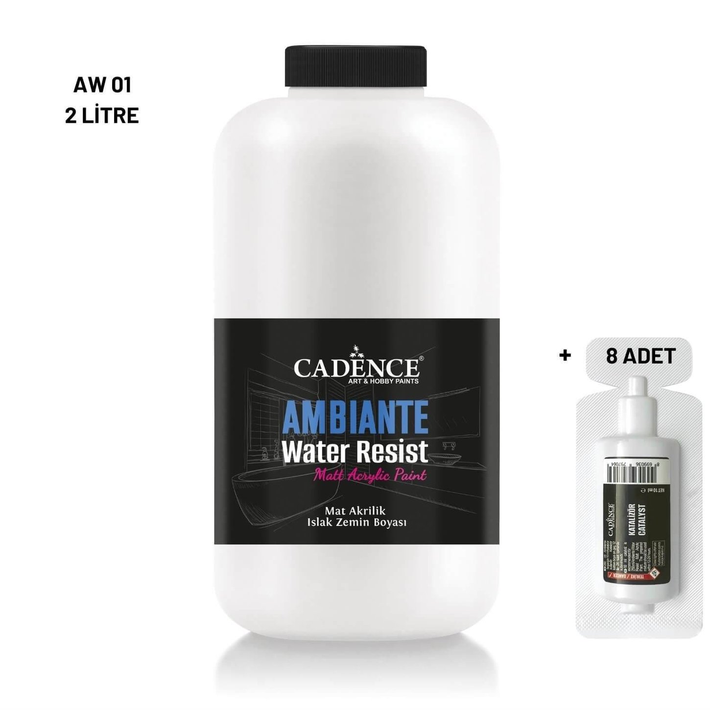 Краска для влажных поверхностей Ambiante AW-01 Белая, 2000 мл 