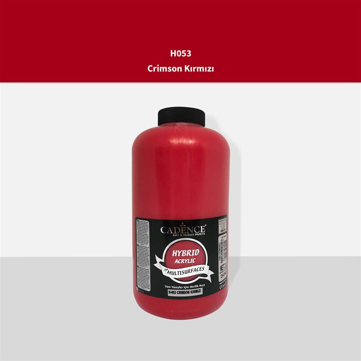 طلاء أكريليك متعدد الأسطح من Cadence H053 باللون الأحمر القرمزي سعة 2 لتر (3 كجم)