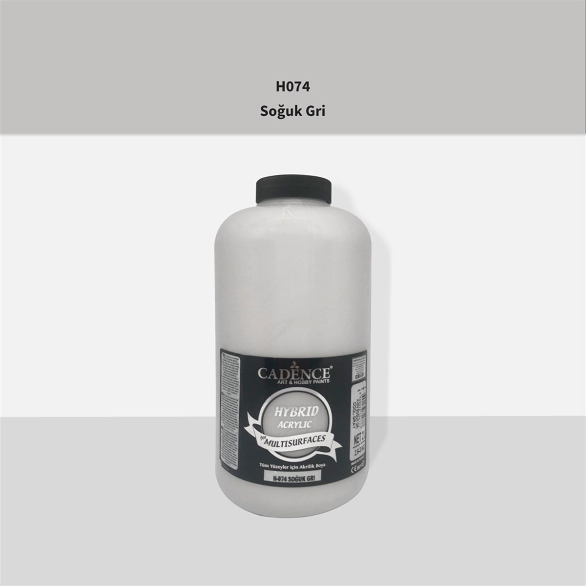 طلاء أكريليك متعدد الأسطح باللون الرمادي البارد Cadence H074 سعة 2 لتر (3 كجم)
