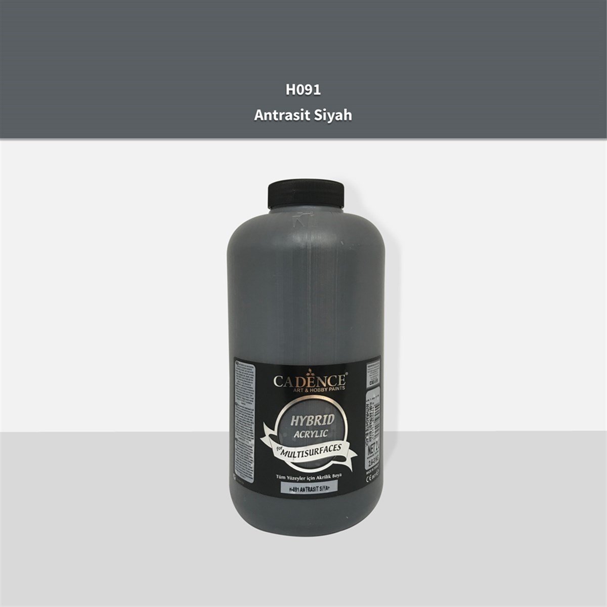 طلاء أكريليك متعدد الأسطح Cadence H091 أسود أنثراسيت 2 لتر (3 كجم)