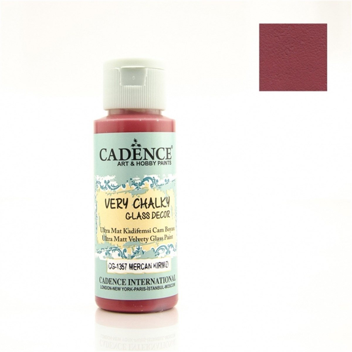 CG1357 Coral Red Very Chalky Glass Paint