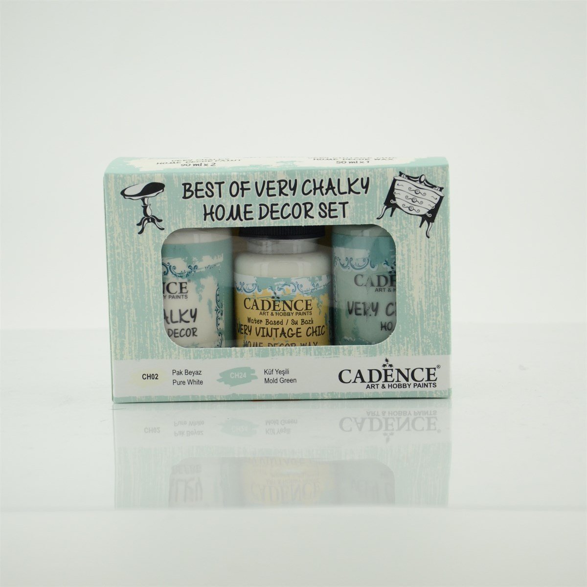 CH02-CH24 مجموعة طباشير بيضاء نقية وأخضر قالب جدًا