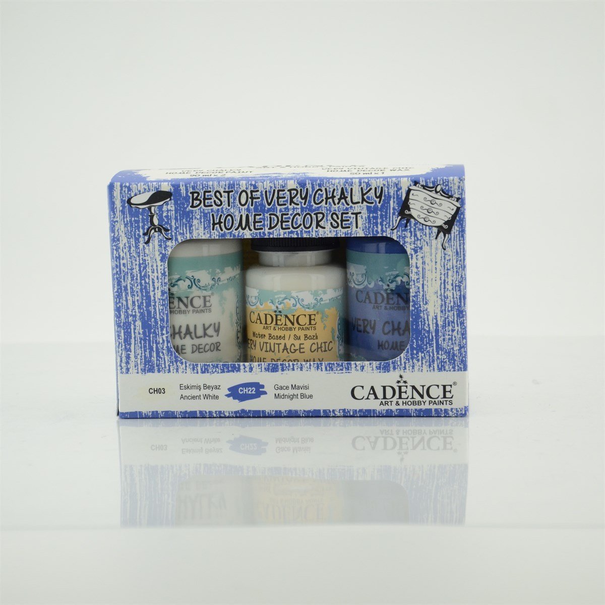 CH03-CH22 Выветренный белый и полуночный синий — очень меловой набор