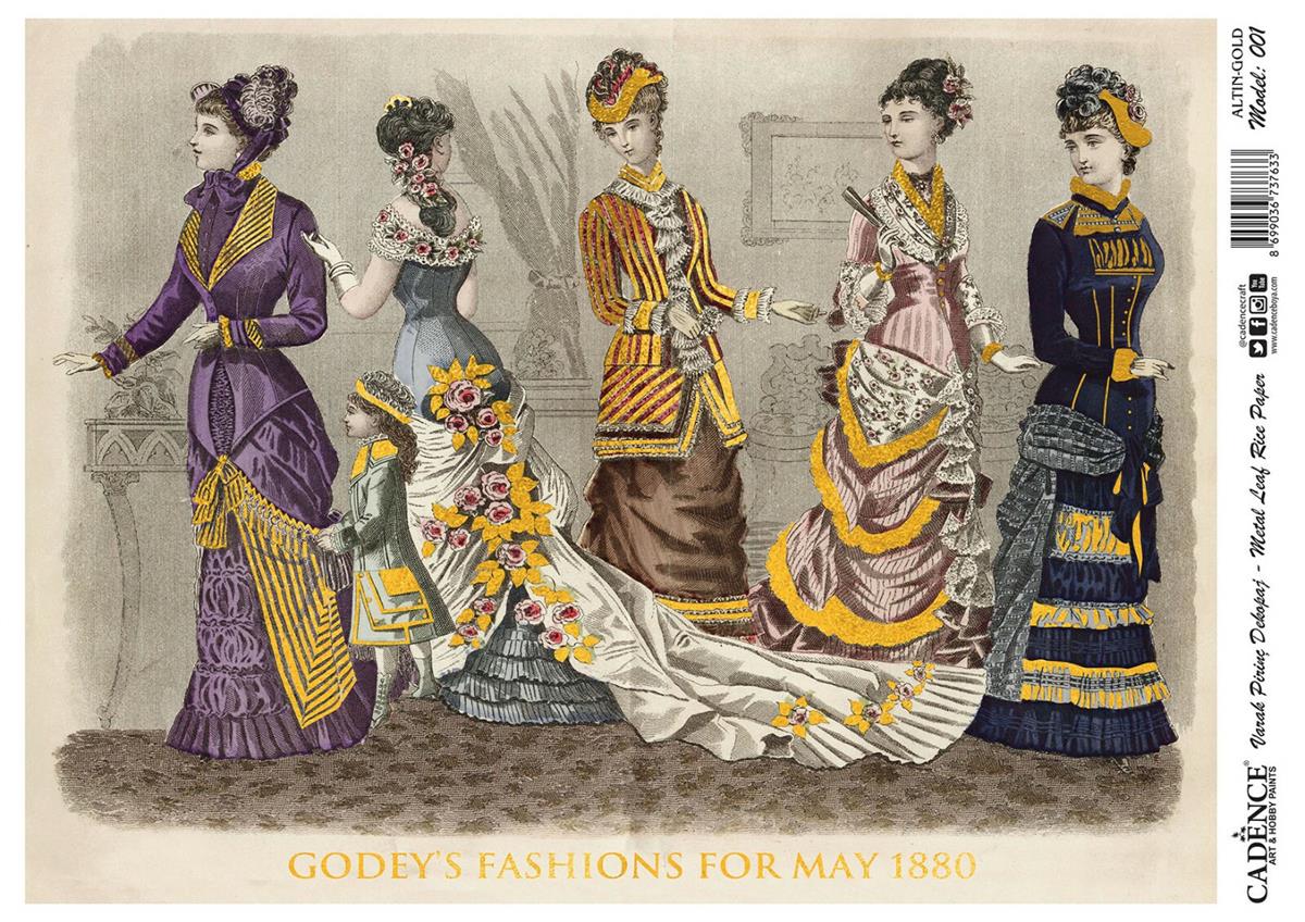 Patterned Printed Silver Foil Brass Decoupage Model 01