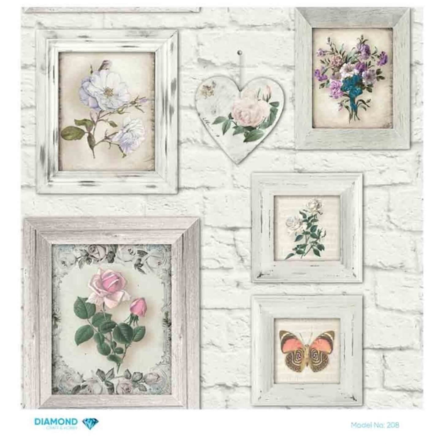 Алмазная рисовая бумага для декупажа 208