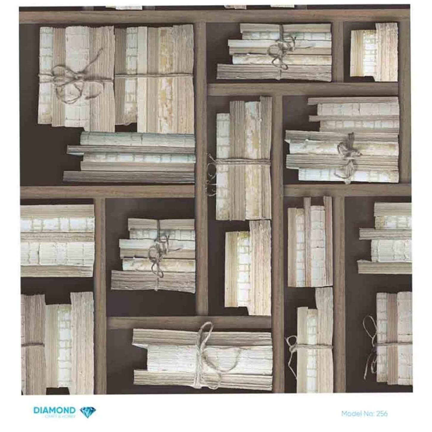 Декупаж рисовой бумагой ромб 256