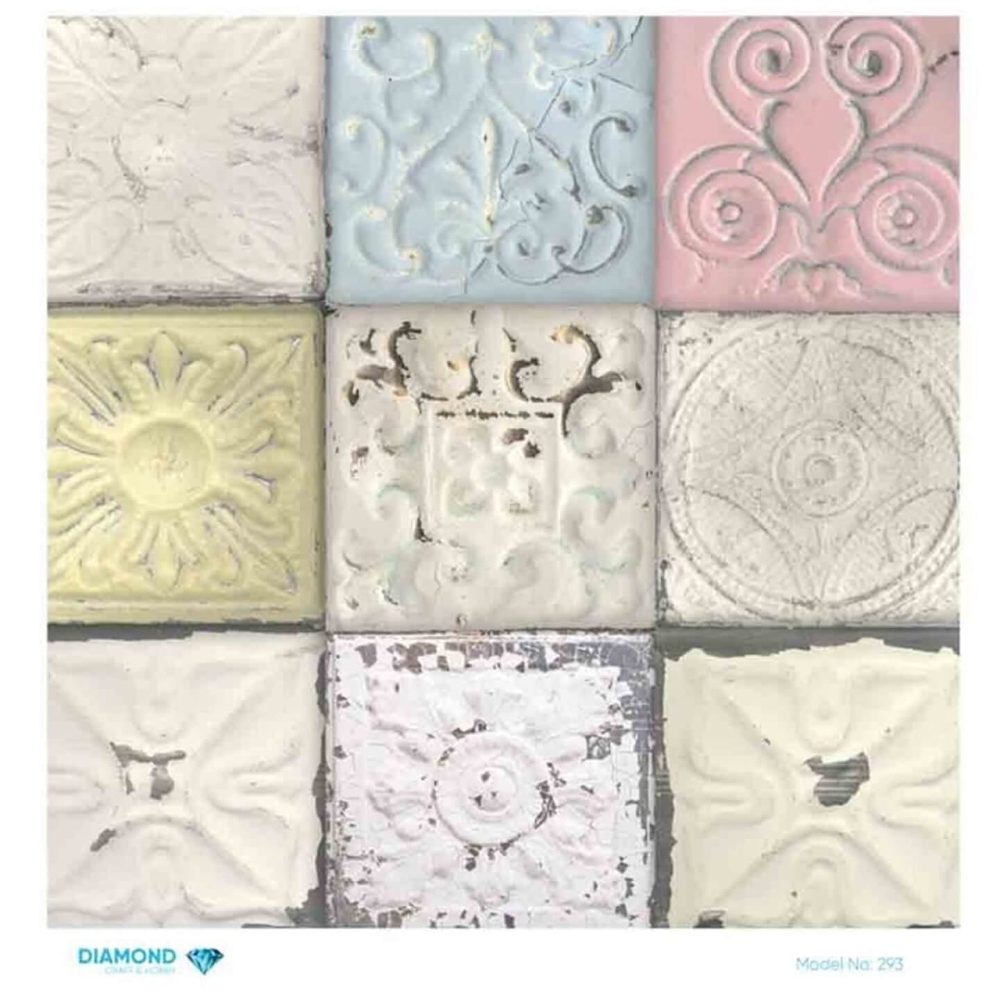 Декупаж рисовой бумагой ромб 293