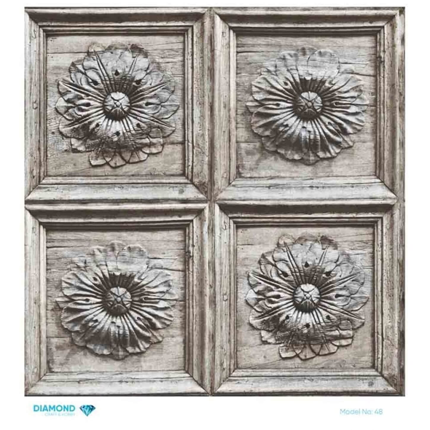 Декупаж рисовой бумагой с ромбами 48