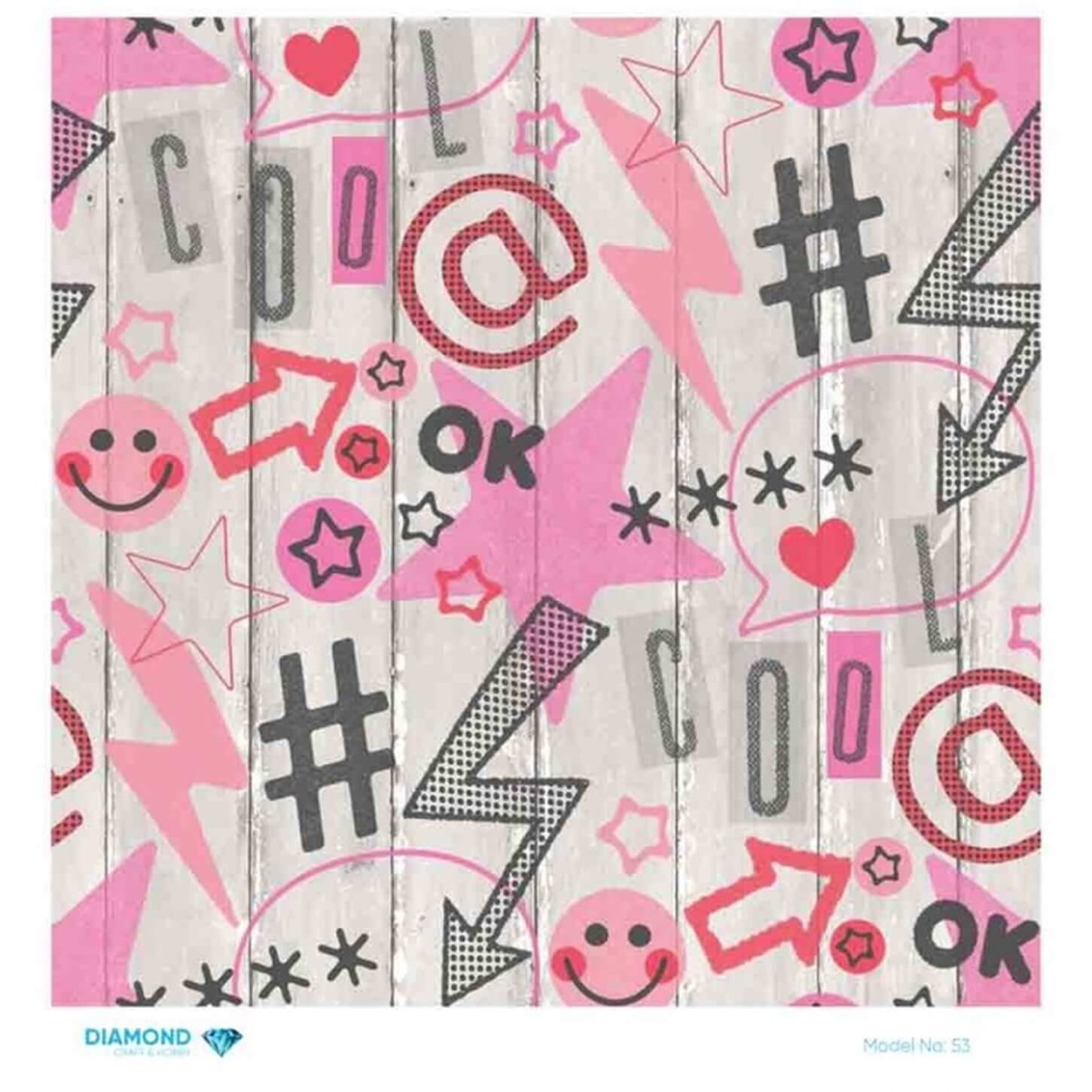 Декупаж рисовой бумагой с ромбами 53