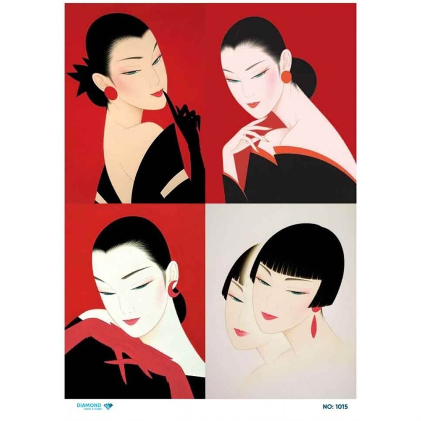 Алмазная рисовая бумага для декупажа 1015