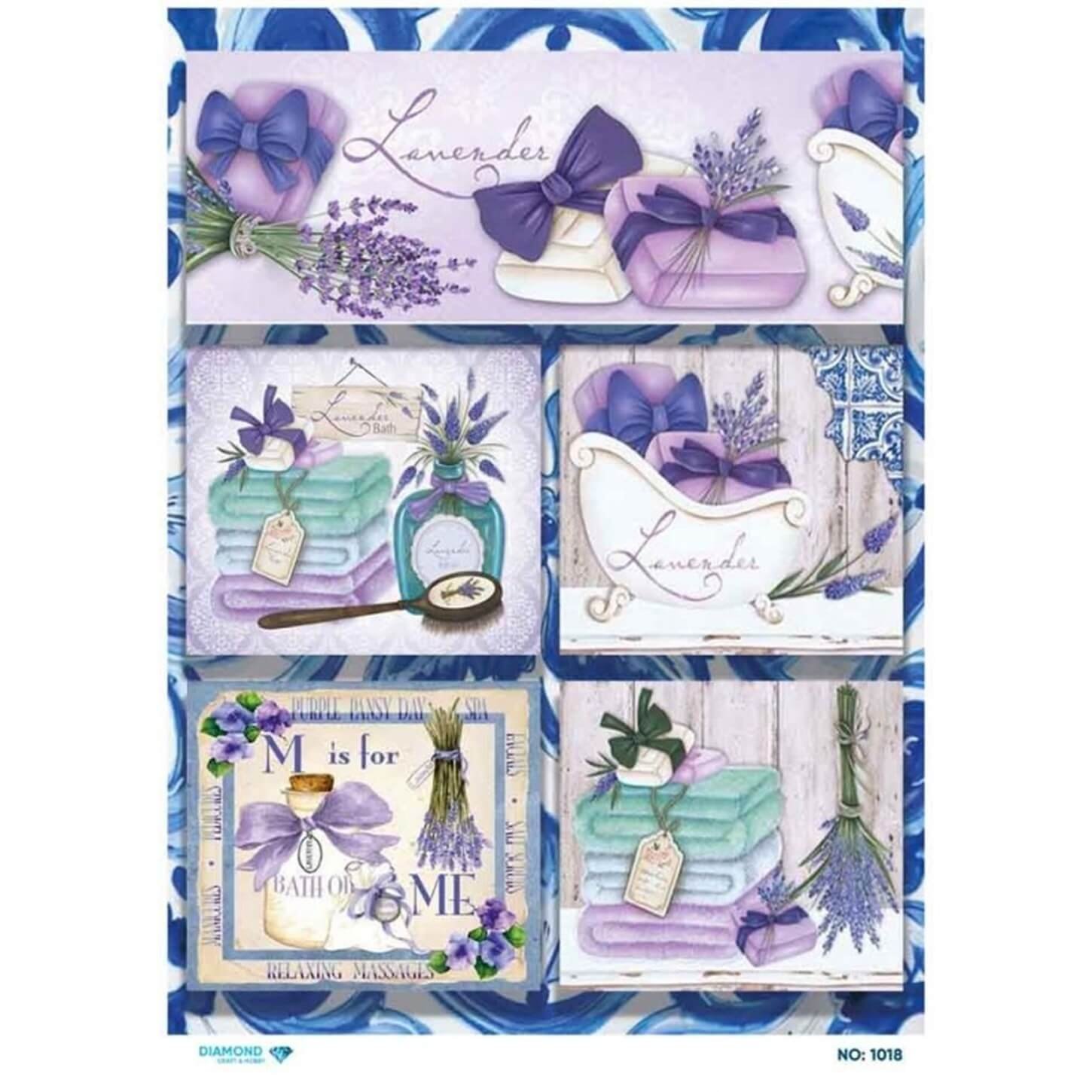 Алмазная рисовая бумага для декупажа 1018