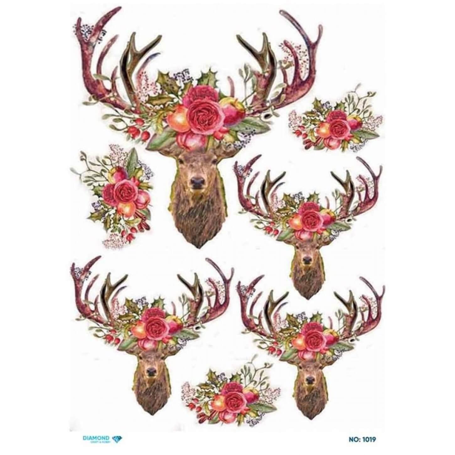 Алмазная рисовая бумага для декупажа 1019