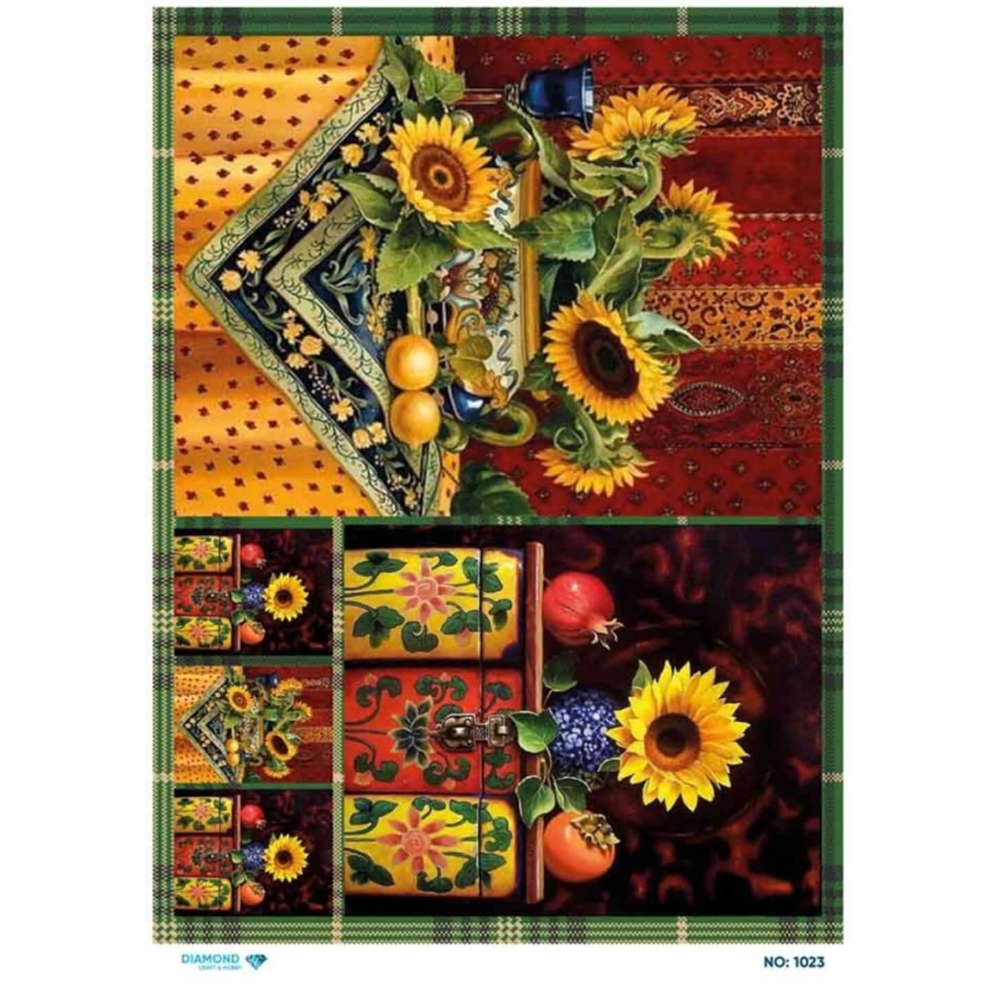 Алмазная рисовая бумага для декупажа 1023