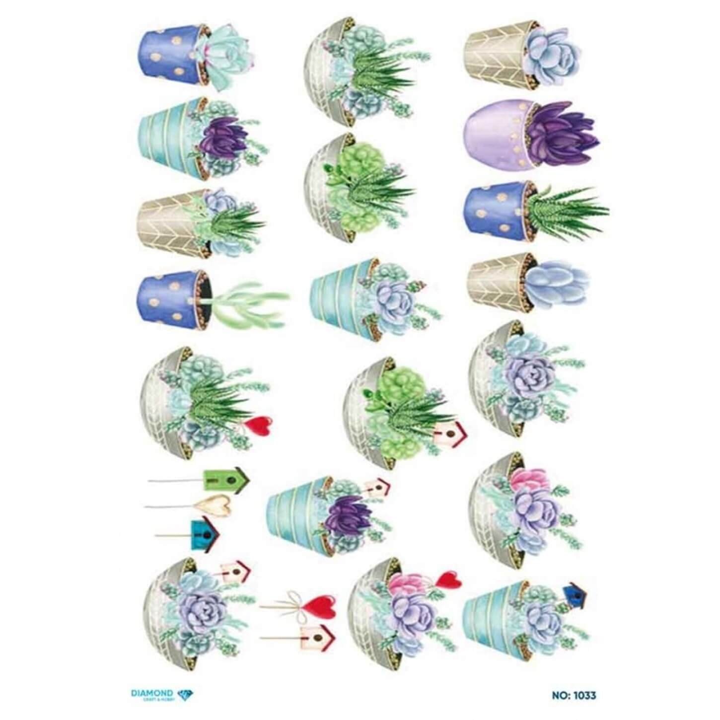 Алмазная рисовая бумага для декупажа 1033