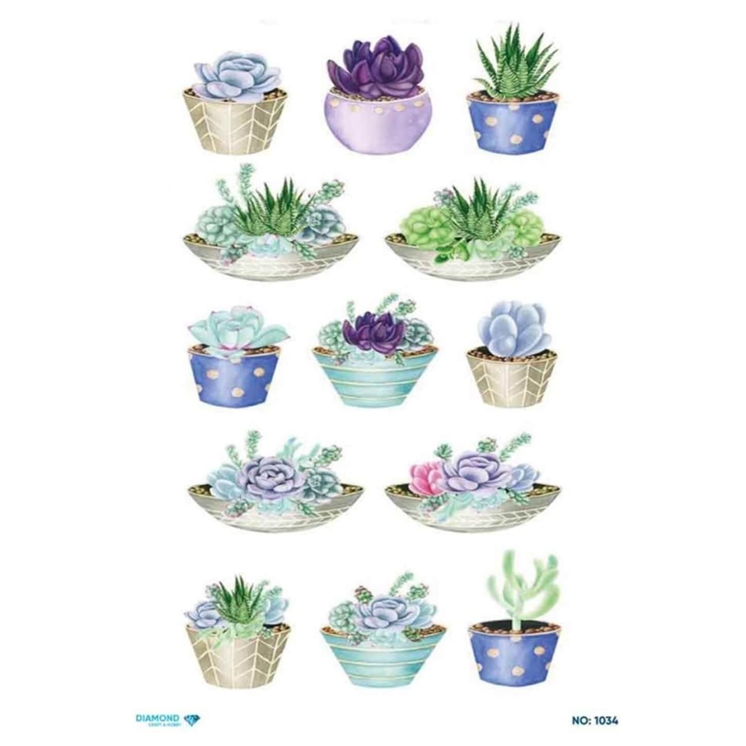 Алмазная рисовая бумага для декупажа 1034