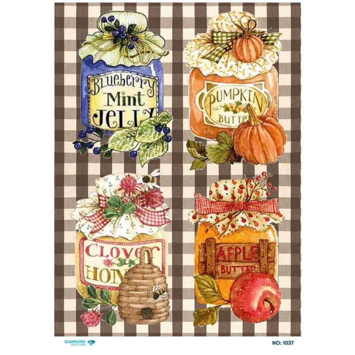 Алмазная рисовая бумага для декупажа 1037