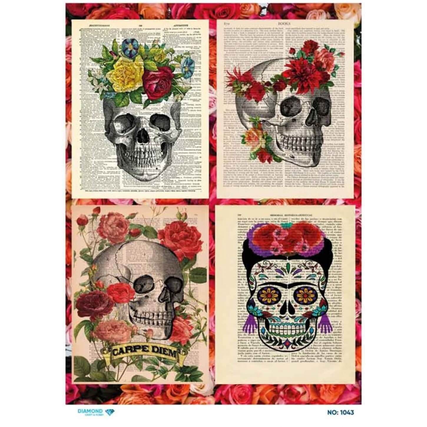 Алмазная рисовая бумага для декупажа 1043