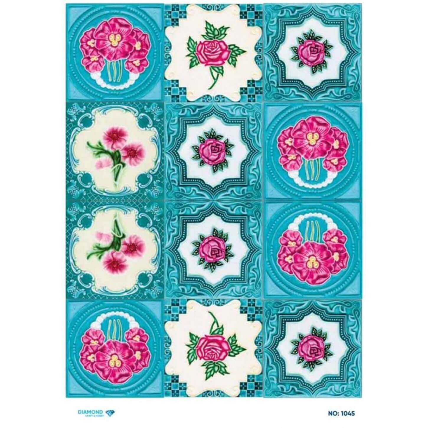 Алмазная рисовая бумага для декупажа 1045