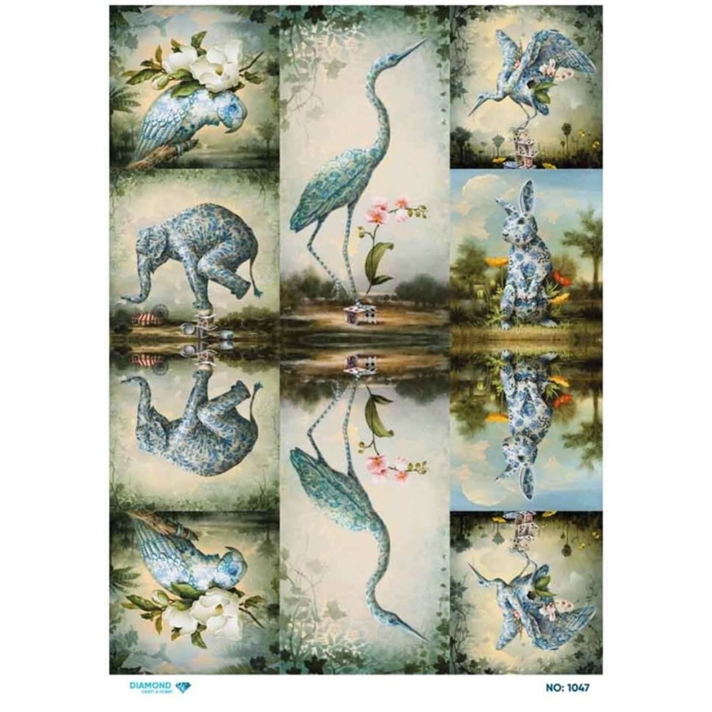 Алмазная рисовая бумага для декупажа 1047