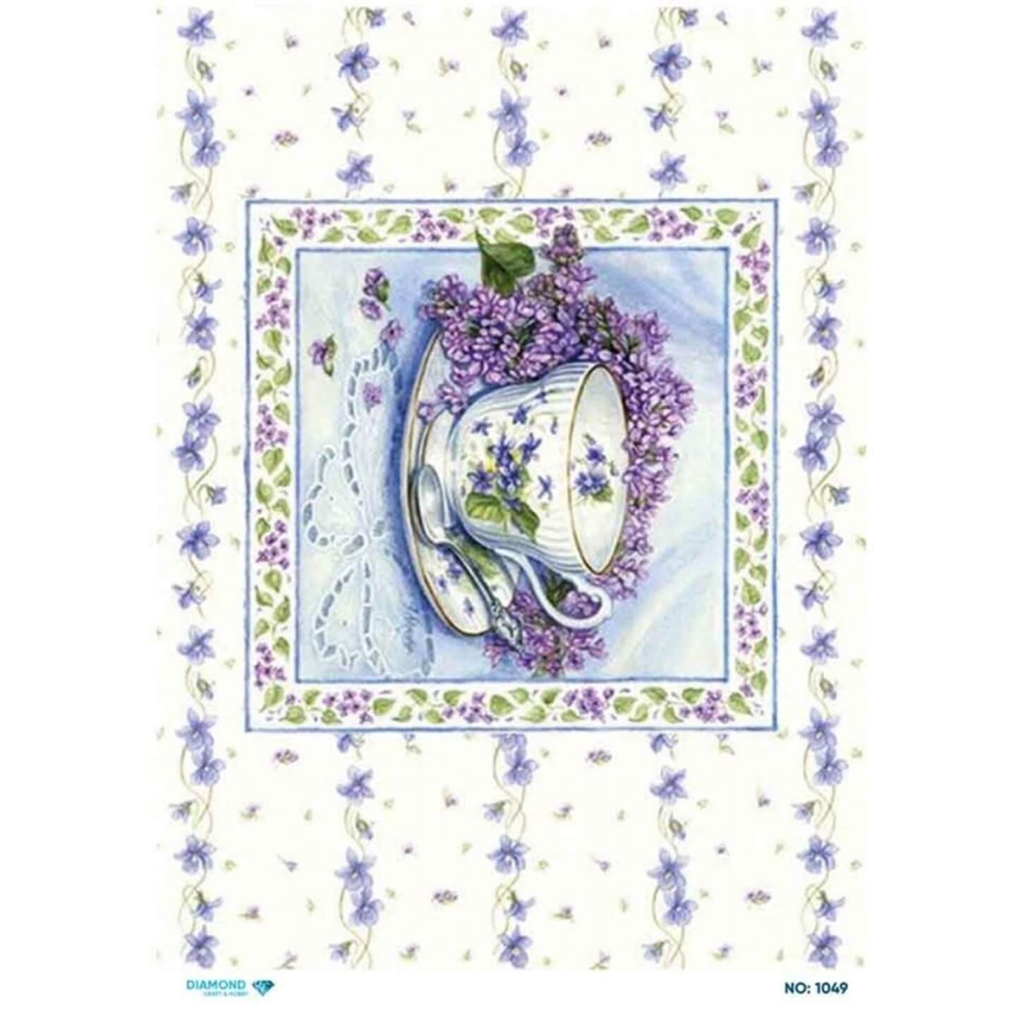 Алмазная рисовая бумага для декупажа 1049