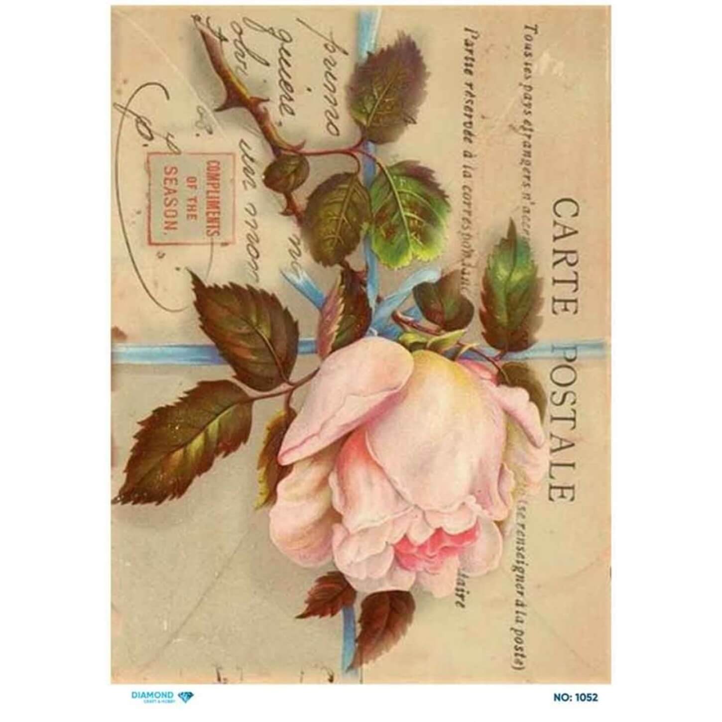 Алмазная рисовая бумага для декупажа 1052