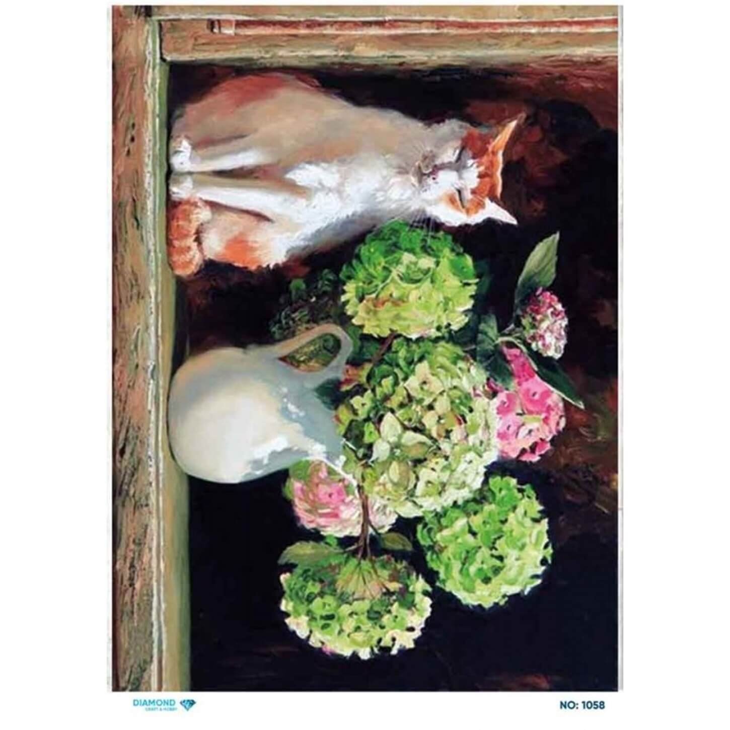 Алмазная рисовая бумага для декупажа 1058