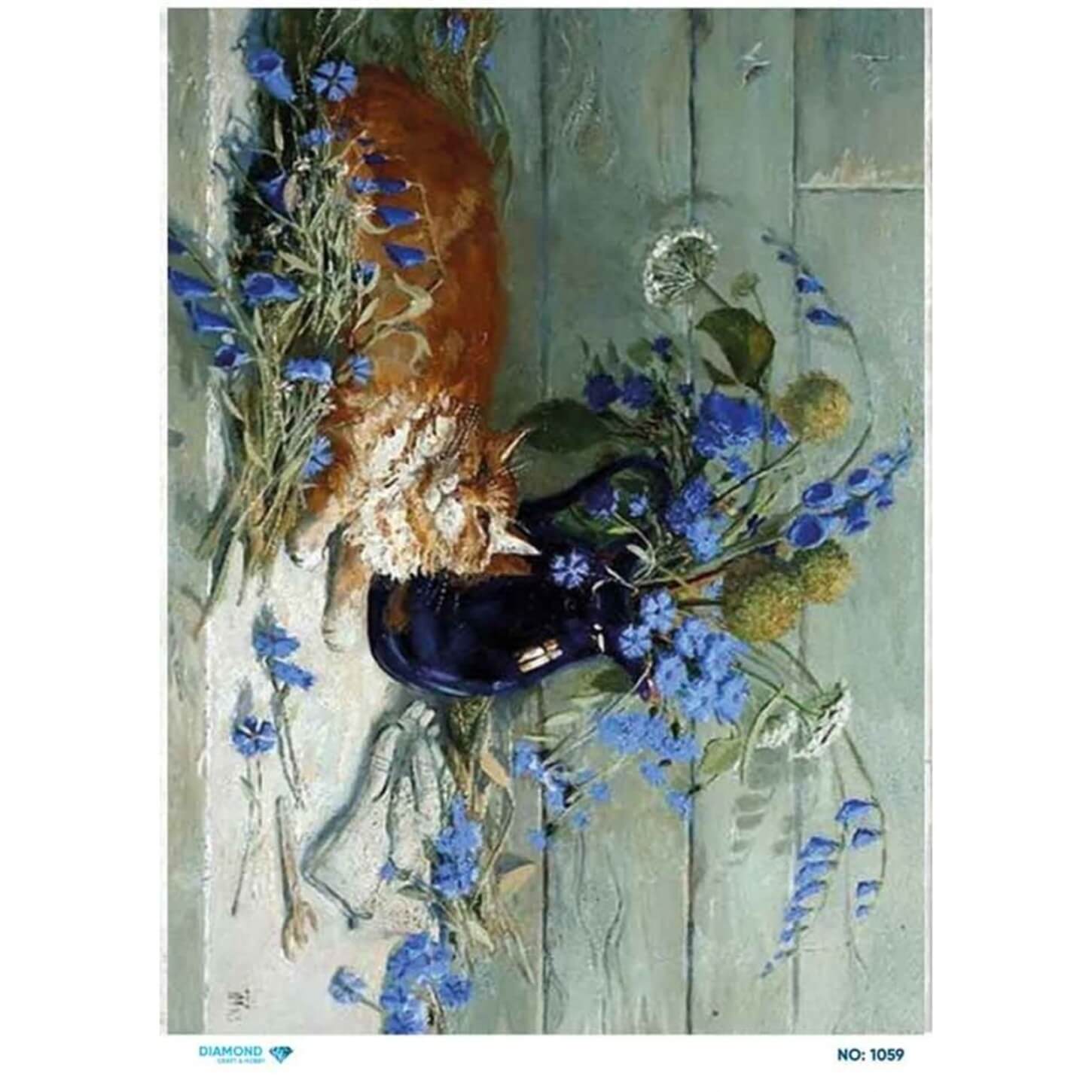 Алмазная рисовая бумага для декупажа 1059