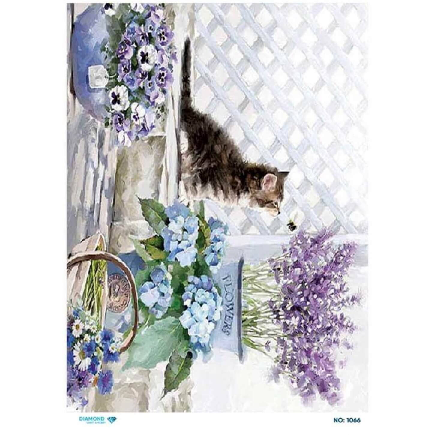 Алмазная рисовая бумага для декупажа 1066