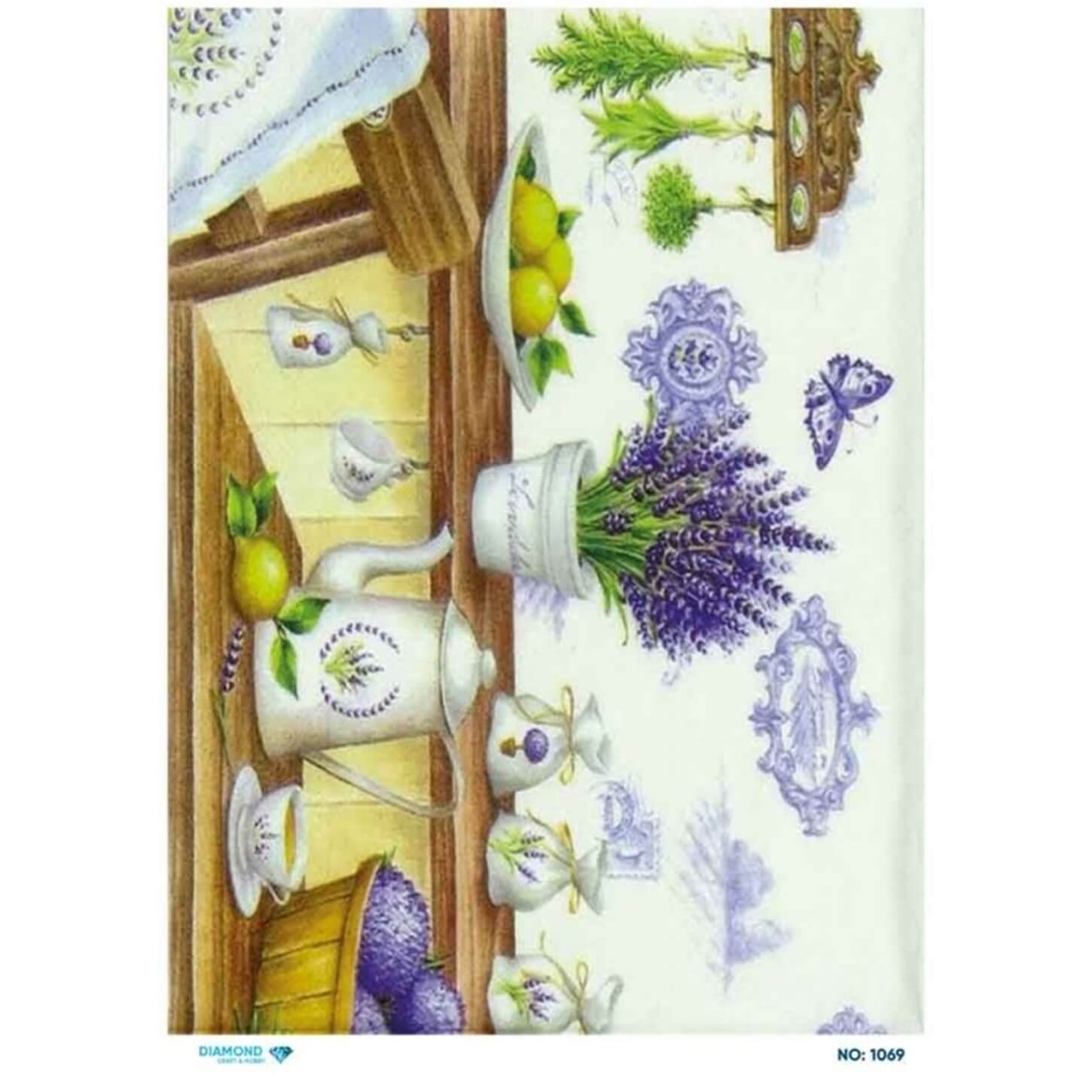 Алмазная рисовая бумага для декупажа 1069