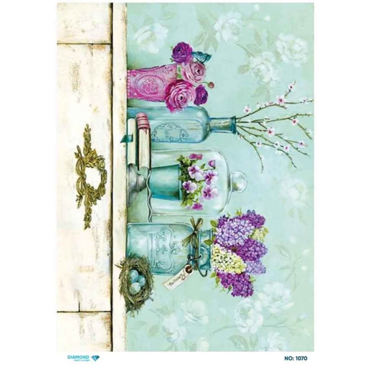 Алмазная рисовая бумага для декупажа 1070