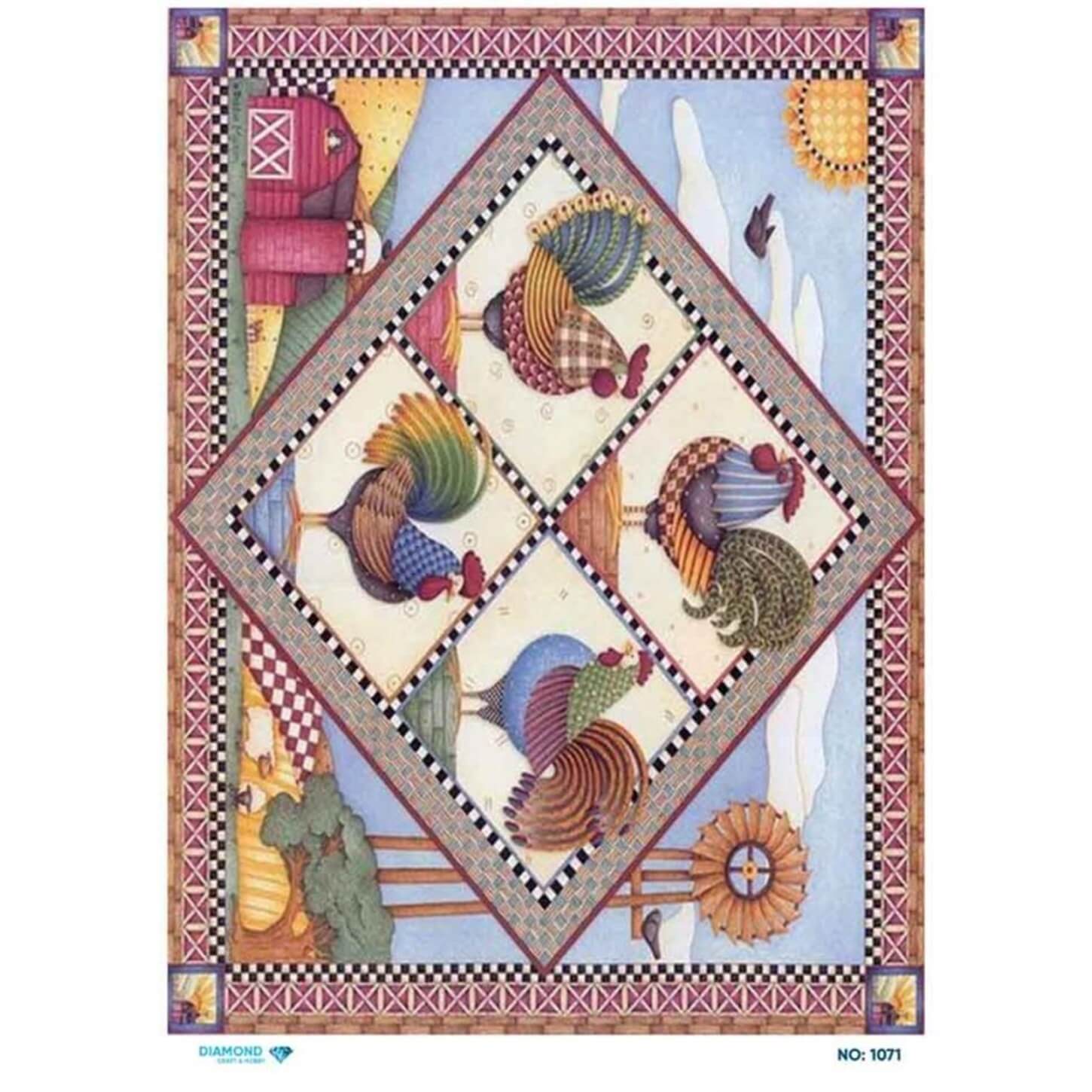 Алмазная рисовая бумага для декупажа 1071