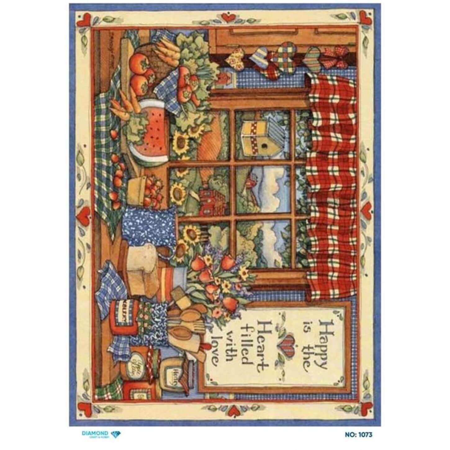 Алмазная рисовая бумага для декупажа 1073