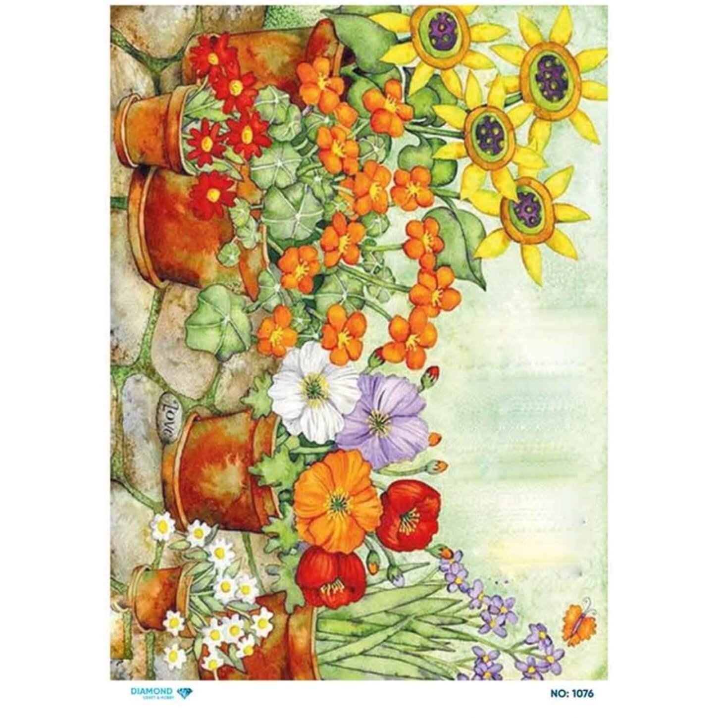 Алмазная рисовая бумага для декупажа 1076