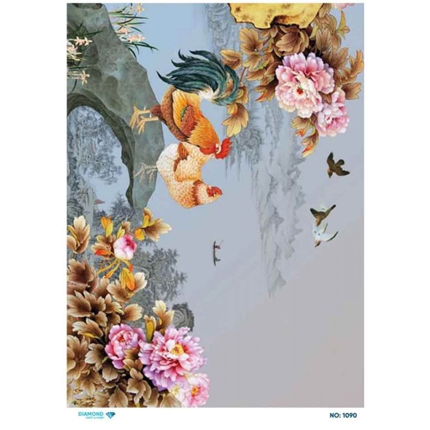 Алмазная рисовая бумага для декупажа 1090