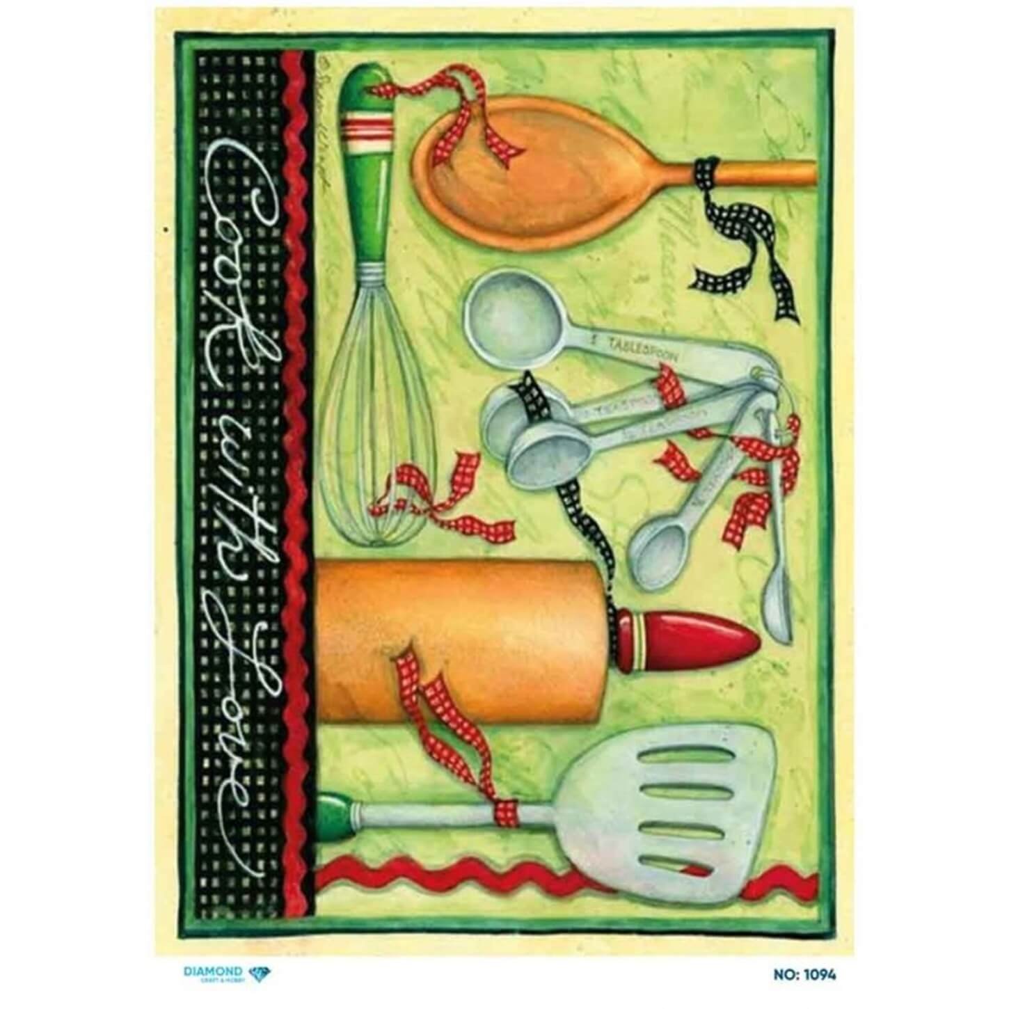 Алмазная рисовая бумага для декупажа 1094