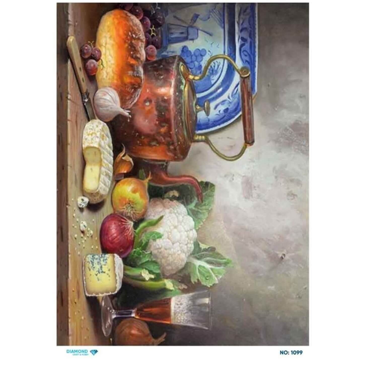 Алмазная рисовая бумага для декупажа 1099