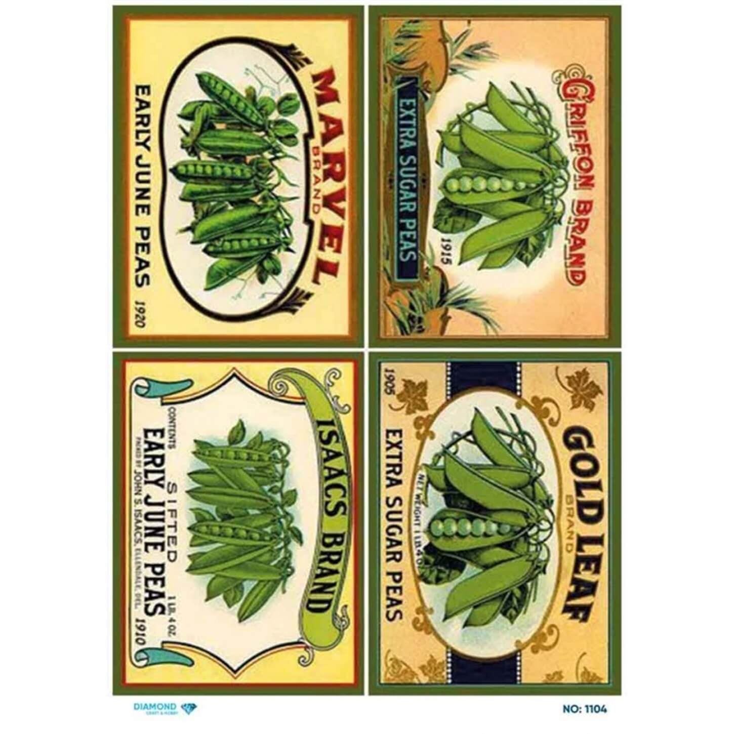 Алмазная рисовая бумага для декупажа 1104