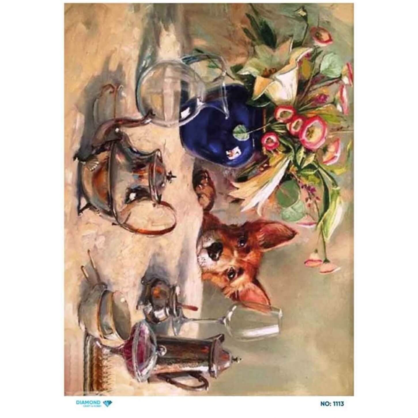 Алмазная рисовая бумага для декупажа 1113